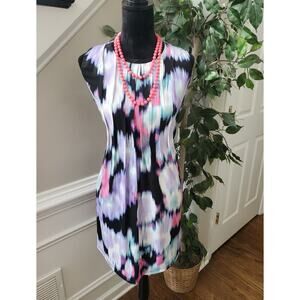 Calvin Klein Women's Multicolor Round Neck Sleeveless Knee Length Dress Size M